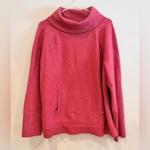 Loft cowl neck sweater, size XL, pink